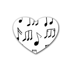Music Is The Answer Phrase Concept Graphic Rubber Coaster (heart) by dflcprintsclothing