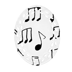 Music Is The Answer Phrase Concept Graphic Ornament (oval Filigree) by dflcprintsclothing