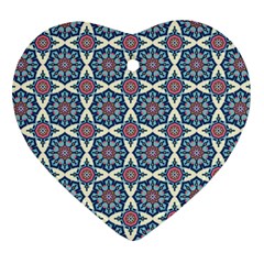 Mandala Seamless Background Texture Heart Ornament (two Sides) by Jancukart