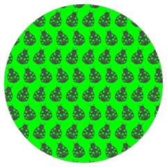 Ladybug Vector Geometric Tile Pattern Round Trivet by GardenOfOphir