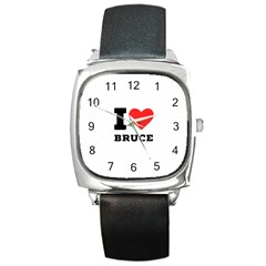 I Love Bruce Square Metal Watch by ilovewhateva