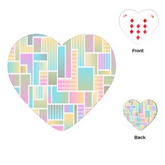 Color-blocks Playing Cards Single Design (heart) by nateshop
