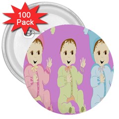 Happy 02 3  Buttons (100 Pack)  by nateshop