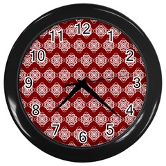Abstract Knot Geometric Tile Pattern Wall Clock (black) by GardenOfOphir