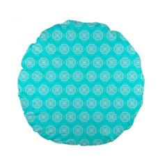 Abstract Knot Geometric Tile Pattern Standard 15  Premium Flano Round Cushions by GardenOfOphir