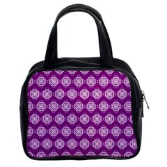 Abstract Knot Geometric Tile Pattern Classic Handbag (two Sides) by GardenOfOphir