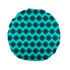 Abstract Knot Geometric Tile Pattern Standard 15  Premium Round Cushions by GardenOfOphir