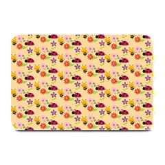 Colorful Ladybug Bess And Flowers Pattern Plate Mats by GardenOfOphir