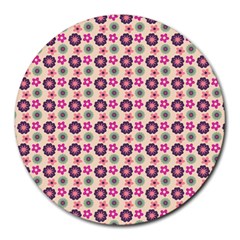 Cute Floral Pattern Round Mousepad by GardenOfOphir