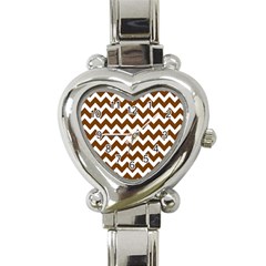 Chevron Pattern Gifts Heart Italian Charm Watch by GardenOfOphir
