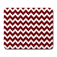 Red Chevron Pattern Gifts Large Mousepad by GardenOfOphir