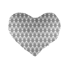 Ornamental 01 Standard 16  Premium Flano Heart Shape Cushions by nateshop
