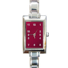 Red Rectangle Italian Charm Watch by nateshop