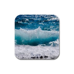 Waves Rubber Square Coaster (4 Pack) by nateshop