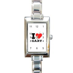 I Love Gary Rectangle Italian Charm Watch by ilovewhateva