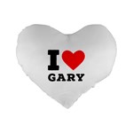 I love gary Standard 16  Premium Flano Heart Shape Cushions