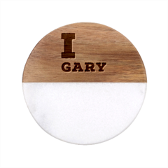 I Love Gary Classic Marble Wood Coaster (round)  by ilovewhateva