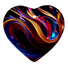 Ai Generated Waves Splash Liquid Paint Wall Ornament (heart)