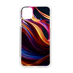 Ai Generated Waves Splash Liquid Paint Wall Iphone 11 Tpu Uv Print Case by Jancukart