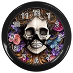 Skull Bones Wall Clock (Black)
