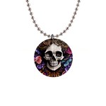 Skull Bones 1  Button Necklace
