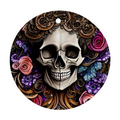 Skull Bones Round Ornament (two Sides) by GardenOfOphir