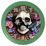 Skull Bones Color Wall Clock