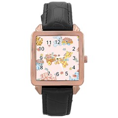 Mohanad Fa Rose Gold Leather Watch  by mohanadfa