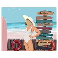 Vacation On The Ocean Two Sides Premium Plush Fleece Blanket (medium) by SychEva