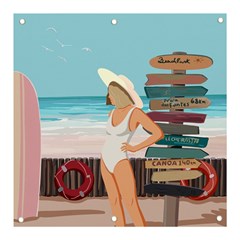 Vacation On The Ocean Banner And Sign 3  X 3  by SychEva