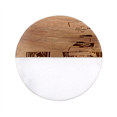 Vacation On The Ocean Classic Marble Wood Coaster (round)  by SychEva