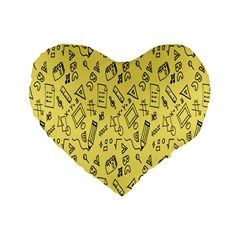 Back-to-school Standard 16  Premium Flano Heart Shape Cushions by nateshop
