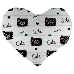 Cute-cutes Large 19  Premium Flano Heart Shape Cushions by nateshop