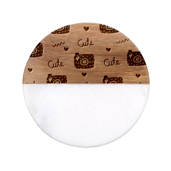 Cute-cutes Classic Marble Wood Coaster (Round) 