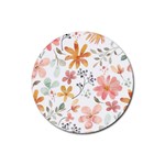 Flowers-107 Rubber Round Coaster (4 pack)