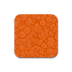 Orange-ellipse Rubber Square Coaster (4 Pack) by nateshop