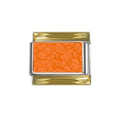 Orange-ellipse Gold Trim Italian Charm (9mm) by nateshop