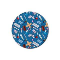 Medicine Pattern Rubber Round Coaster (4 Pack) by SychEva