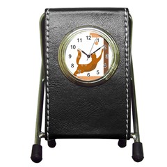 Animal Cat Pet Feline Mammal Pen Holder Desk Clock by Semog4