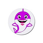 Purple Shark Fish Rubber Coaster (Round)