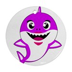 Purple Shark Fish Round Ornament (Two Sides)