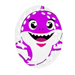 Purple Shark Fish Oval Filigree Ornament (two Sides) by Semog4