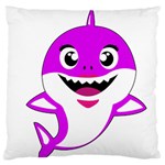 Purple Shark Fish Standard Premium Plush Fleece Cushion Case (One Side)