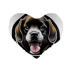 Dog Animal Puppy Pooch Pet Standard 16  Premium Flano Heart Shape Cushions by Semog4