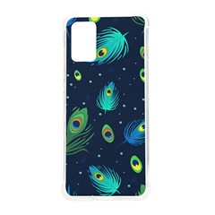 Blue Background Pattern Feather Peacock Samsung Galaxy S20plus 6 7 Inch Tpu Uv Case by Semog4