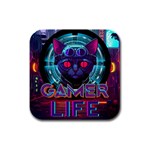 Gamer Life Rubber Square Coaster (4 pack)