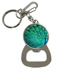 Green And Blue Peafowl Peacock Animal Color Brightly Colored Bottle Opener Key Chain by Semog4