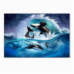 Orca Wave Water Underwater Sky Postcard 4 x 6  (pkg Of 10) by Semog4