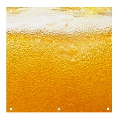 Texture Pattern Macro Glass Of Beer Foam White Yellow Banner And Sign 4  X 4  by Semog4