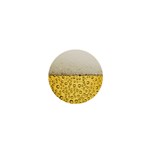 Texture Pattern Macro Glass Of Beer Foam White Yellow Art 1  Mini Buttons
